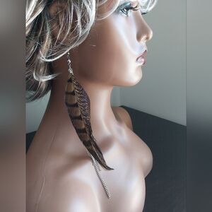 Earrings with Silver Chain